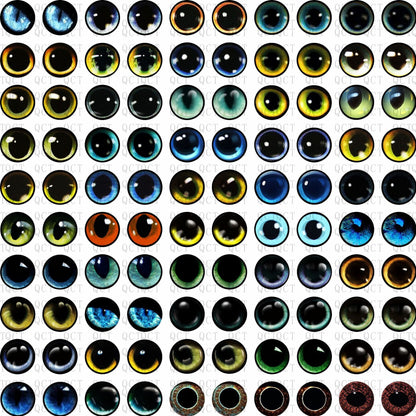 50Pcs 6/8/10/12mm Doll Glass Eye Round Dragon Cat Eyes In Pairs Flatback Cabochons Decoration Keychain DIY Accessories