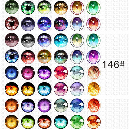 50Pcs 6/8/10/12mm Doll Glass Eye Round Dragon Cat Eyes In Pairs Flatback Cabochons Decoration Keychain DIY Accessories