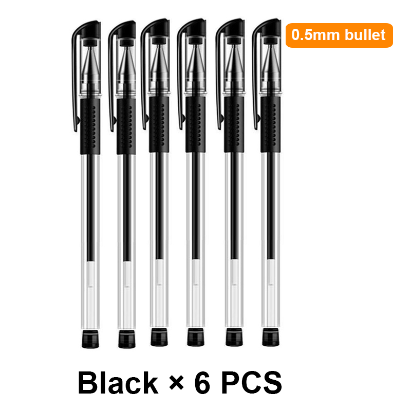 25PCS Gel pen Set Neutral Pen smooth writing fastdry 0.5mm Black blue red color Replacable refill school Stationery Supplies