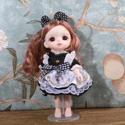 ⚠️16cm BJD Doll Full Set 13 Moveable Joint Dolls Cartoon Dress Bjd Toy Smile Face Newest Dress Make Up Toys Girls Gift Dolls