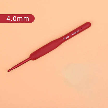 1PC Red Crochet Hook Silicone Handle Aluminum Hand Knitting Needles Crocheting Weave Crafts Hooks 2/2.5/3/3.5/4/4.5/5/5.5/6mm