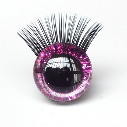 New 20pcs/lot 12-30mm Glitter Toy Eyes With Eyelash With Hard Washer For DIY Amigurumi Doll eyes toy accessories  safe eyes