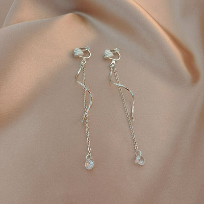 Fashion charm Creative pearl clip on Earrings Cute Handmade Earrings Womens ear clips Jewelry