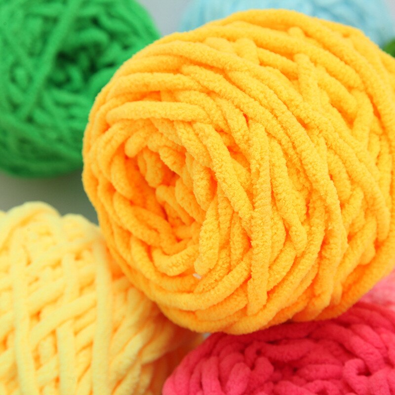 100g/ball Chenille Knitting Yarn Soft Ice Strip Line Cotton Yarn DIY Wool Yarn for Hand Knitting Scarf Thick Wool Yarn Wholesale