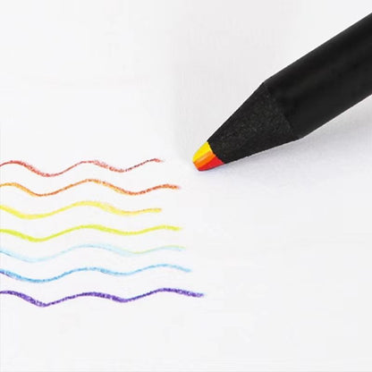 4pcs pastel 7 Colors Concentric Gradient Rainbow Pencil Crayons Colored Pencil Set cheap kawaii stationery Art Painting Drawing