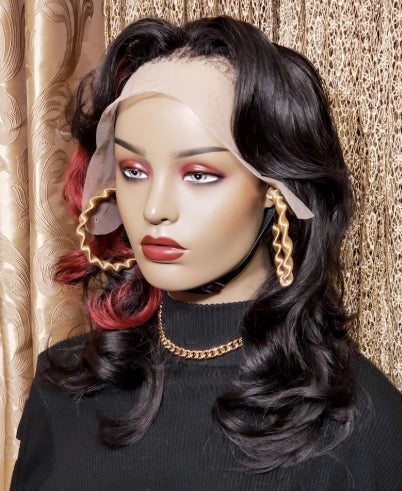 GLACEDSTYLE 16" Lace Front Human Hair Custom Made Wig - Styled - Ready to Wear 180% Density