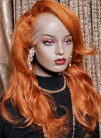 GLACEDSTYLE 22" Lace Front Human Hair Custom Wig - Pre-Plucked, Styled, Ready to Wear 180 Density