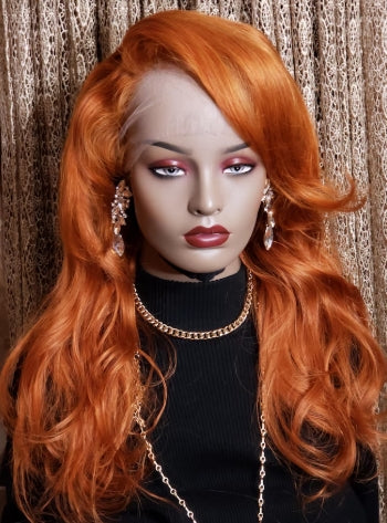 GLACEDSTYLE 22" Lace Front Human Hair Custom Wig - Pre-Plucked, Styled, Ready to Wear 180 Density