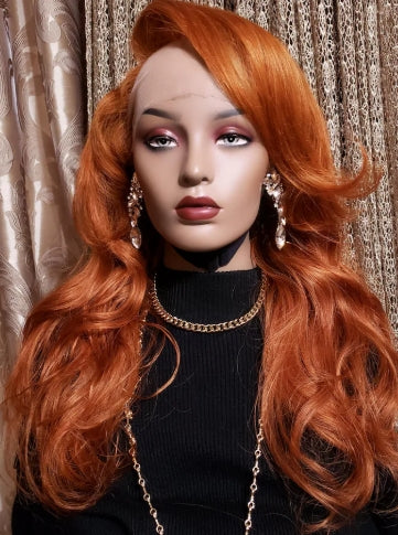 GLACEDSTYLE 22" Lace Front Human Hair Custom Wig - Pre-Plucked, Styled, Ready to Wear 180 Density