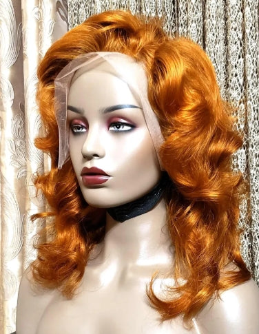 GLACEDSTYLE 18" Lace Front Human Hair Wig - Pre-Plucked & Styled - Ready to Wear, 150 Density