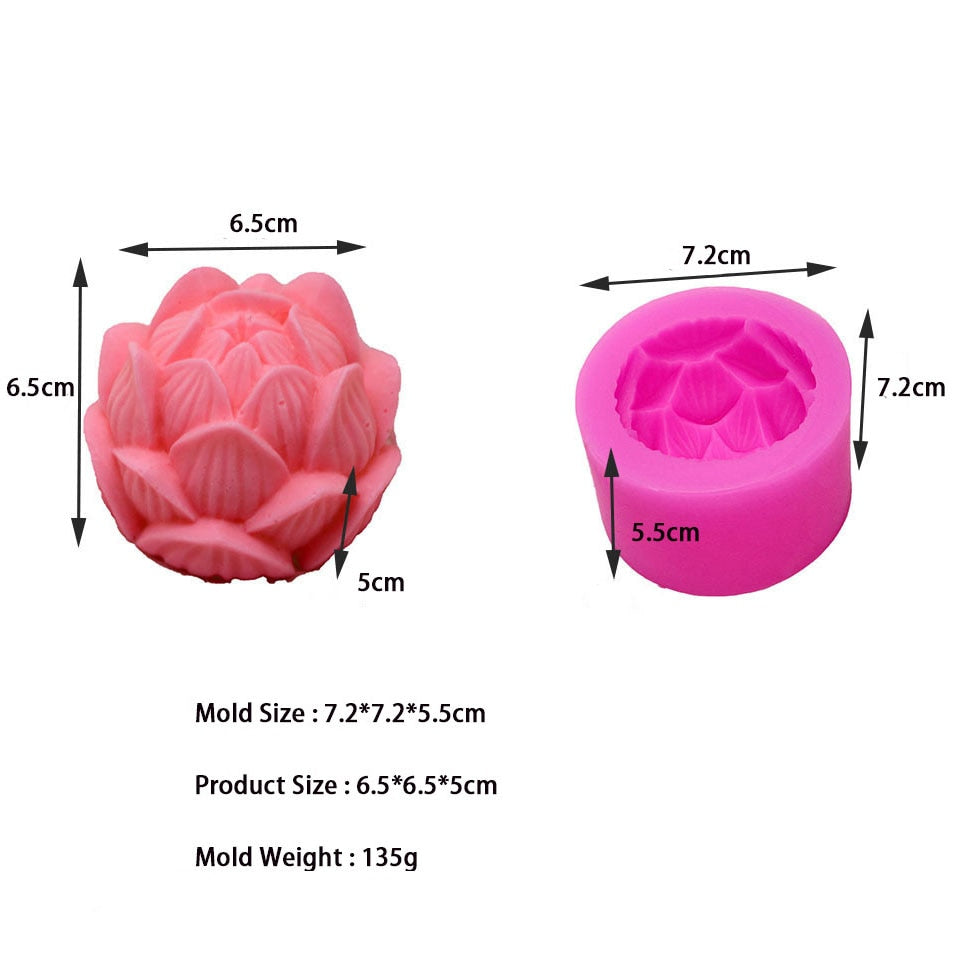 Screw Ball Candle Mold Epoxy Rose Candle Casting Mold Creative Aromatic Plaster Soap Craft Tool Handmade Scented Wax Candle Mold