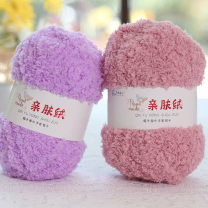 Soft Smooth Yarn Baby Knitting Wool Yarn Thick Yarn Fiber Velvet Yarn Hand Knitting Wool Crochet Yarn for DIY Sweater Cloth