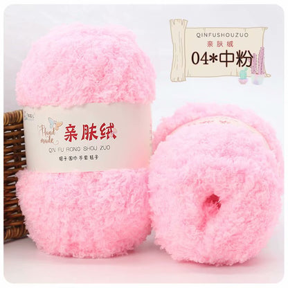 Soft Smooth Yarn Baby Knitting Wool Yarn Thick Yarn Fiber Velvet Yarn Hand Knitting Wool Crochet Yarn for DIY Sweater Cloth