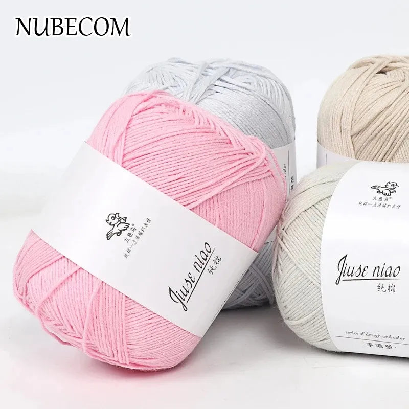 NUBECOM Multi-colored Soft Hand Knitting Yarn Baby Cotton Wool Yarn Crochet Thread DIY Craft Supplies For Clothing Blanket Scarf