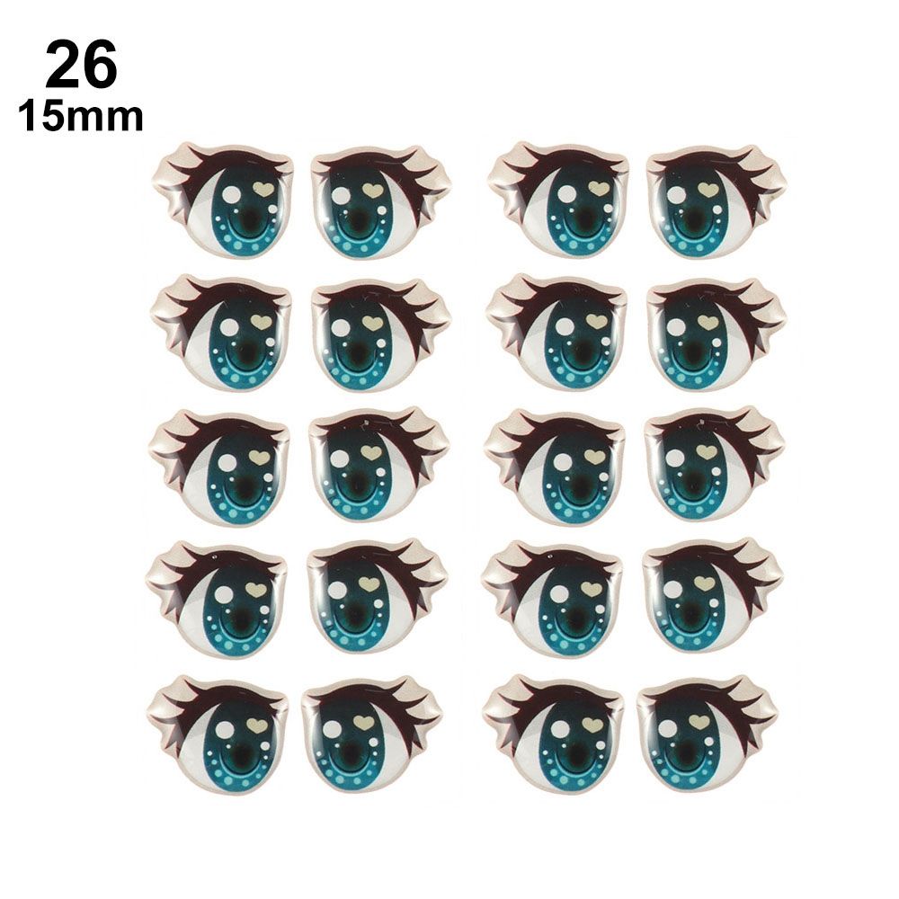 10 Pair Cartoon Crystal Eyes Stickers For Boy Girl Doll Eyes Accessories Anime Figurine Doll Face Organ Paster Eye Chips Paper