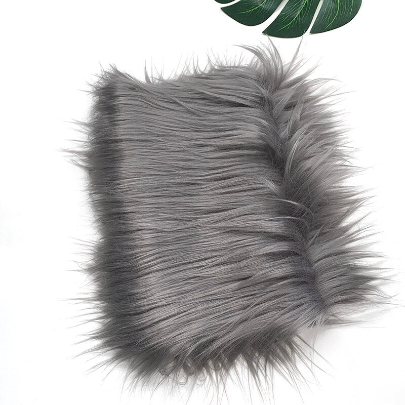 25x45cm 8cm Pile  Faux Fur Fabric For Patchwork Sewing Material Doll Toy Beard Hair Diy Handmade Home Decoration Cosplay Fabric