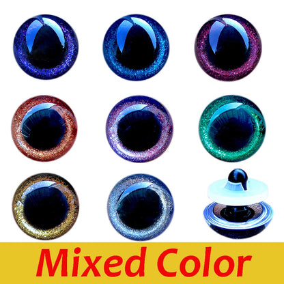 20pcs 3D Diy Glitter Safety Eyes For Crochet Toys Amigurumi Mixed Sizes Color Toy Doll 10/12/14/16/18/20/22/24mm Eyes