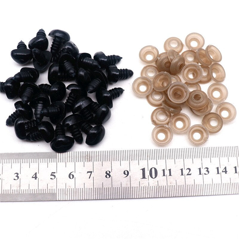 6-14mm Black Plastic Eye For Craft Doll Decoration Accessories Safety Eyes Amigurumi For Toy Animal Eye Doll Toys 50/100pcs