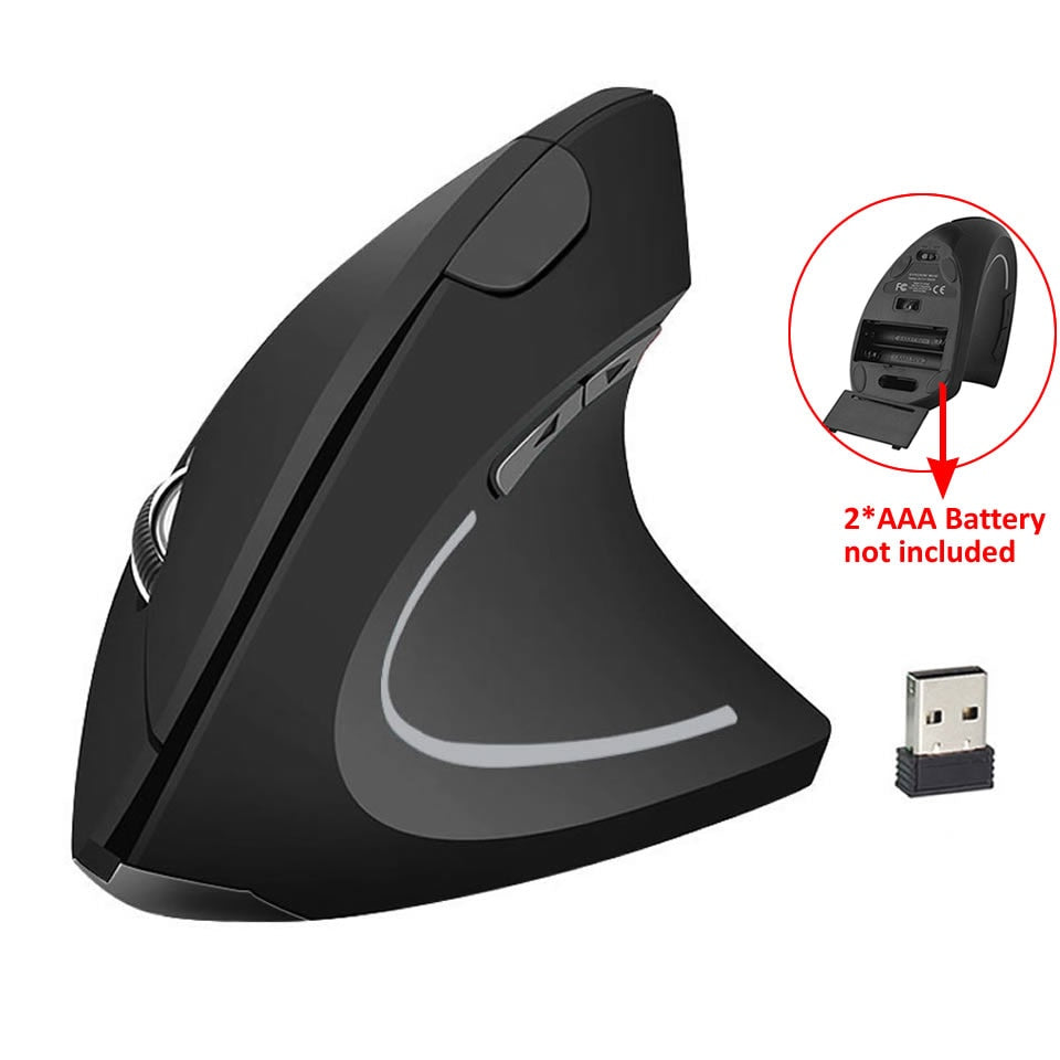 HKZA Wireless Mouse Vertical Gaming Mouse USB Computer Mice Ergonomic Desktop Upright Mouse 1600 DPI for PC Laptop Office Home