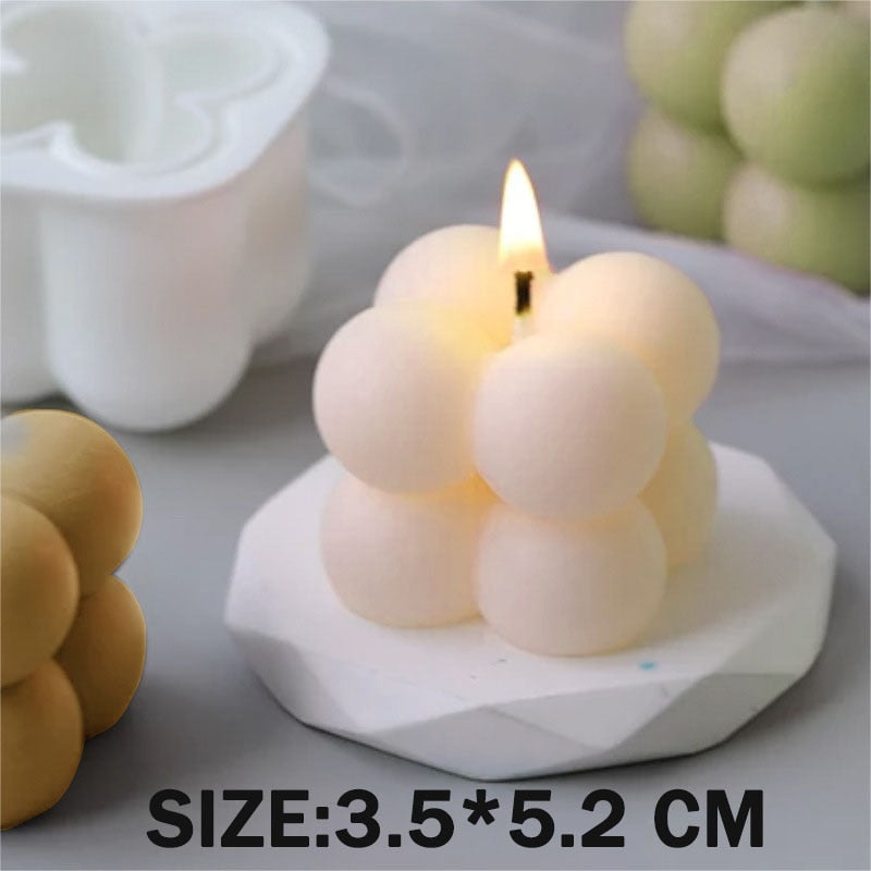 Screw Ball Candle Mold Epoxy Rose Candle Casting Mold Creative Aromatic Plaster Soap Craft Tool Handmade Scented Wax Candle Mold