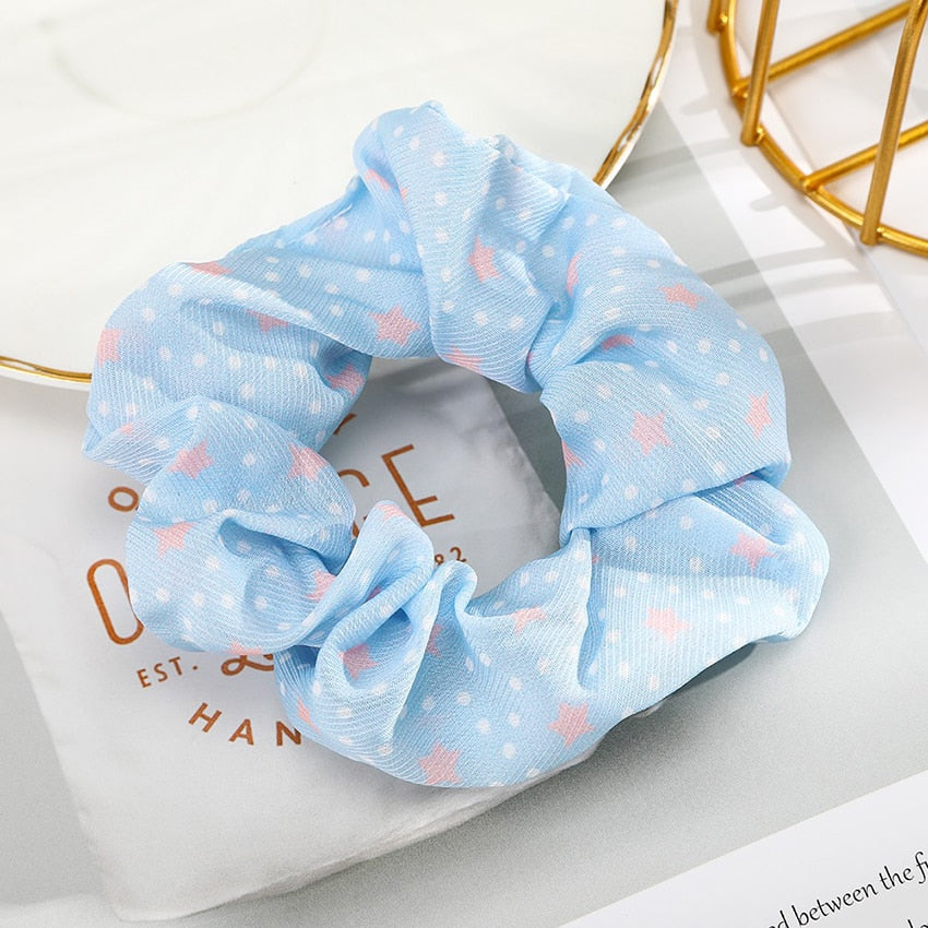 Levao Spring Summer Net Yarn Hair Bow Scrunchies Large Chiffon Women Elastic Hair Band Ponytail Holder Hair Tie Girl Accessories