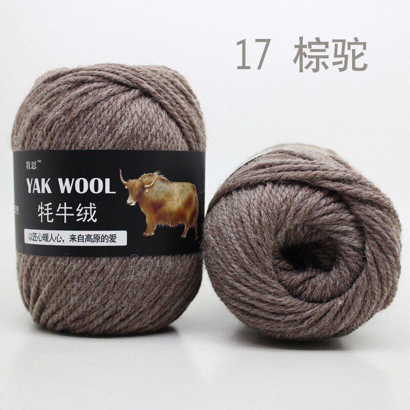 100g 4.5mm Wool Yak Yarn Crochet Yarn Threads for Knitting Needle Hand Knitting Yarn 3 PLY Fine Woolen Dyed for Sweaters