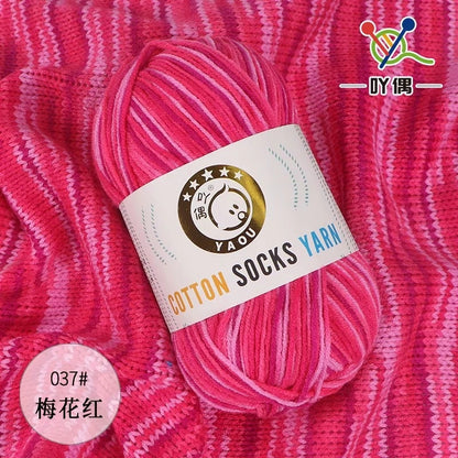 50g/pc Crochet Knitting Yarn Soft Baby Milk Cotton Wool Yarn for Scarf Sweater DIY Needlework and Crochet Rainbow Chunky Yarn