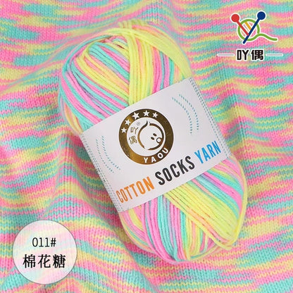 50g/pc Crochet Knitting Yarn Soft Baby Milk Cotton Wool Yarn for Scarf Sweater DIY Needlework and Crochet Rainbow Chunky Yarn