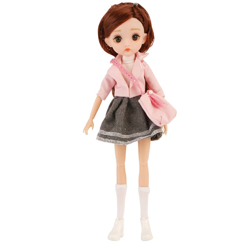 ⚠️New Edition 11 Joint Moveable Body 26cm 1/6 Doll Purple Brown Eyes with Fashion Clothes Shoes Style Dress Up Baby Dolls DIY Toy