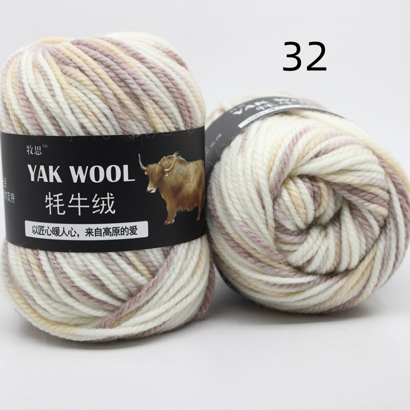 100g 4.5mm Wool Yak Yarn Crochet Yarn Threads for Knitting Needle Hand Knitting Yarn 3 PLY Fine Woolen Dyed for Sweaters