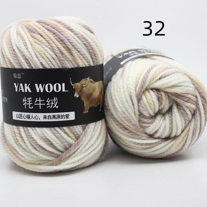 100g 4.5mm Wool Yak Yarn Crochet Yarn Threads for Knitting Needle Hand Knitting Yarn 3 PLY Fine Woolen Dyed for Sweaters