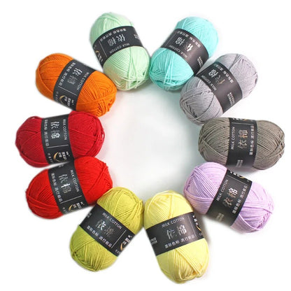 2pcs Cotton Yarn Baby Milk Yarn Worsted Cotton Crochet Thread Hand Knitting Wool Line Dyed Thread