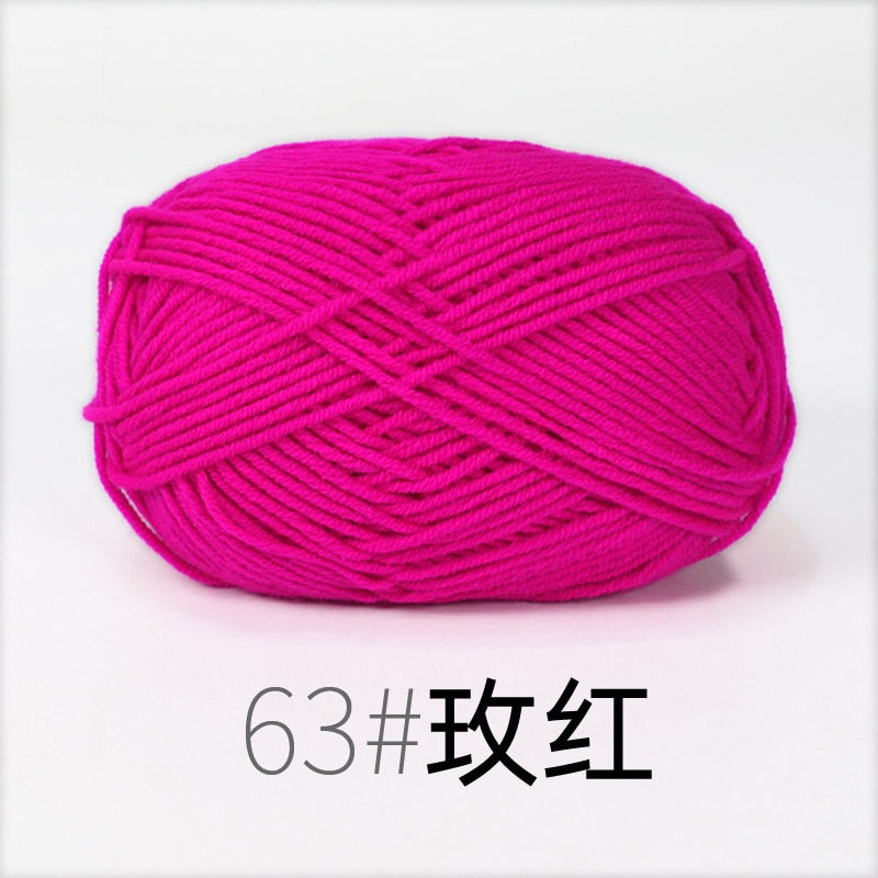 50g/Set 4ply Milk Cotton Knitting Wool Yarn Needlework Dyed Lanas for Crochet Craft Sweater Hat Dolls Hand Knitting DIY Sweater