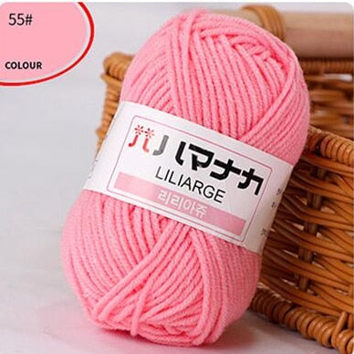 Milk Sweet Soft Cotton Baby Knitting Wool Yarn Thick Yarn Fiber Velvet Yarn Hand Knitting Wool Crochet Yarn for DIY Sweater