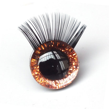 New 20pcs/lot 12-30mm Glitter Toy Eyes With Eyelash With Hard Washer For DIY Amigurumi Doll eyes toy accessories  safe eyes