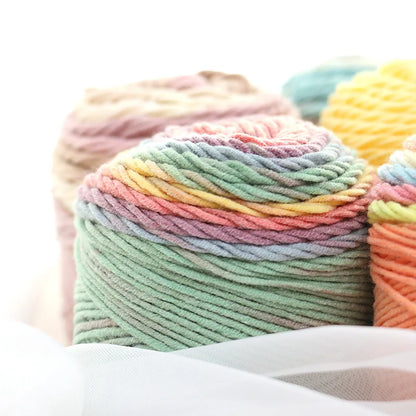 100g Rainbow Cotton Yarn Segment dyeing 5 strands of Milk Cotton Yarn DIY Hand knitted Sofa cushion Pillow Yarn 193meters