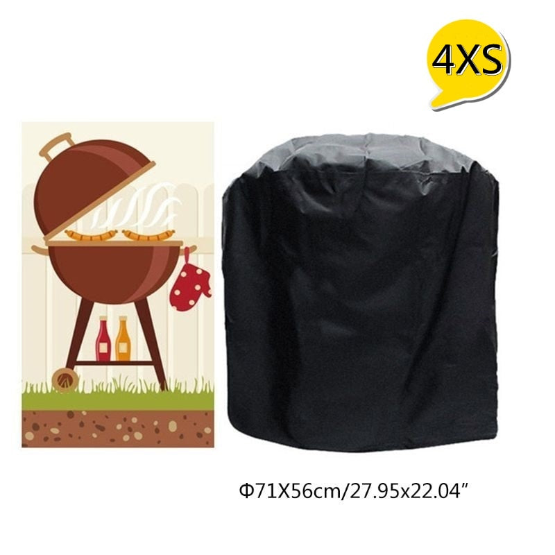 BBQ Cover Outdoor Dust Waterproof Weber Heavy Duty Grill Cover Rain Protective Outdoor Barbecue Cover Round