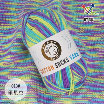 50g/pc Crochet Knitting Yarn Soft Baby Milk Cotton Wool Yarn for Scarf Sweater DIY Needlework and Crochet Rainbow Chunky Yarn