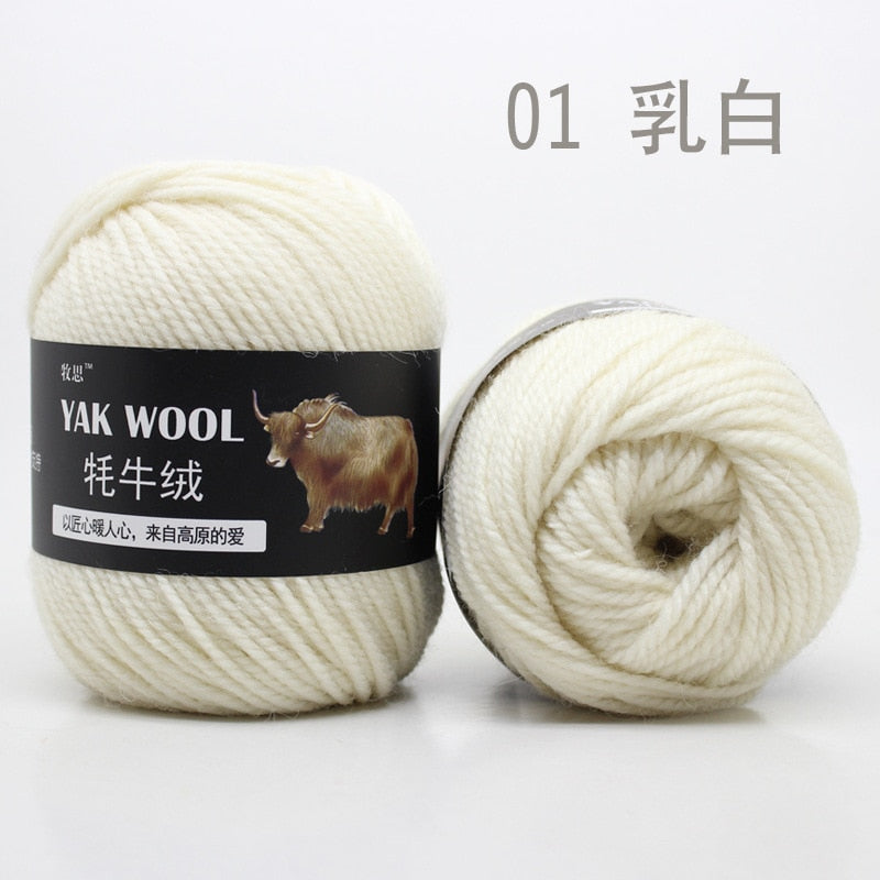 100g 4.5mm Wool Yak Yarn Crochet Yarn Threads for Knitting Needle Hand Knitting Yarn 3 PLY Fine Woolen Dyed for Sweaters