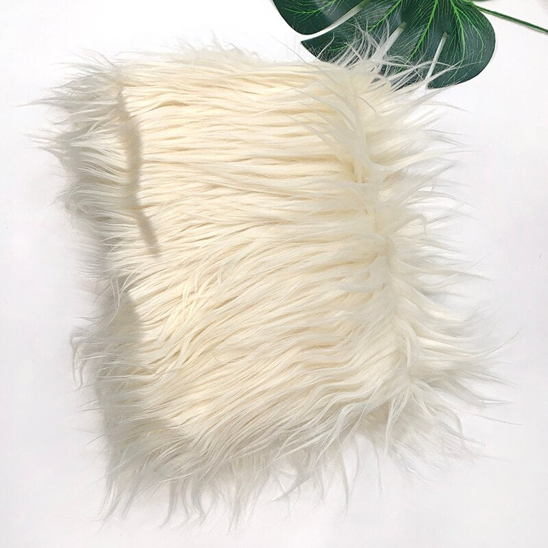 25x45cm 8cm Pile  Faux Fur Fabric For Patchwork Sewing Material Doll Toy Beard Hair Diy Handmade Home Decoration Cosplay Fabric