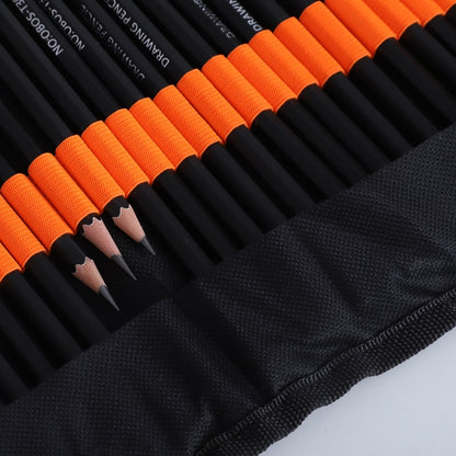 27/38/47pcs Sketch Pencils Set Sketching Kit Roll Up Canvas Wrap Bag Drawing Art Supplies Charcoals Kneaded Eraser Pencil Case