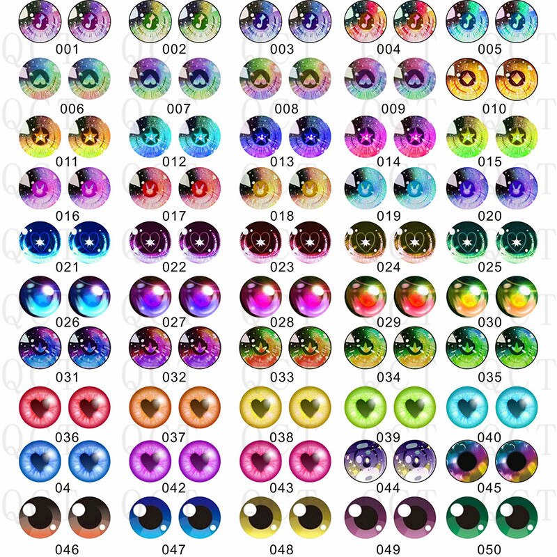 50Pcs 6/8/10/12mm Doll Glass Eye Round Dragon Cat Eyes In Pairs Flatback Cabochons Decoration Keychain DIY Accessories