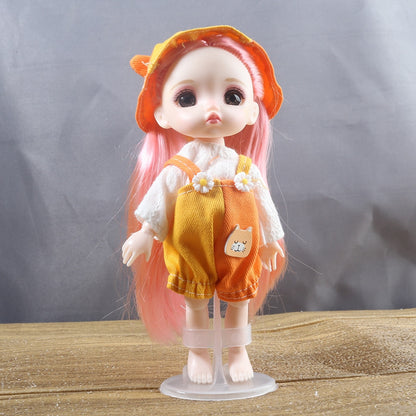 ⚠️16cm BJD Doll Full Set 13 Moveable Joint Dolls Cartoon Dress Bjd Toy Smile Face Newest Dress Make Up Toys Girls Gift Dolls