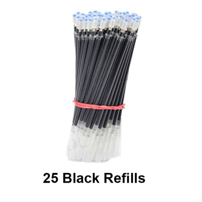 25PCS Gel pen Set Neutral Pen smooth writing fastdry 0.5mm Black blue red color Replacable refill school Stationery Supplies