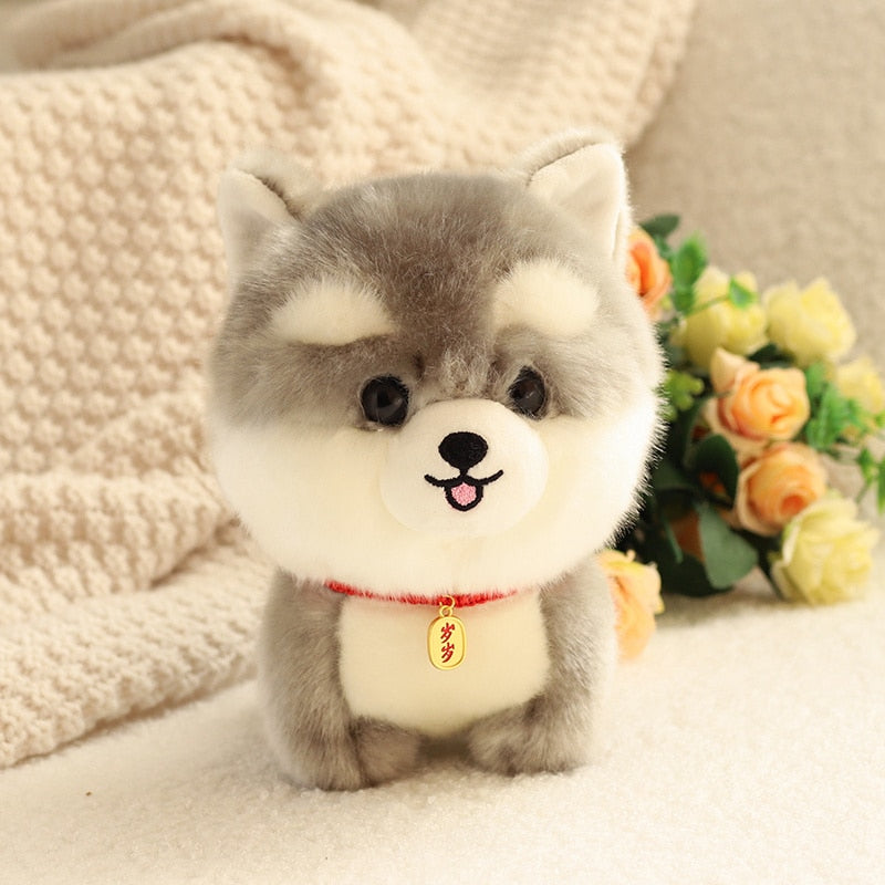 Adorbale Furry Plush Corgi Dog Plush Toy Stuffed Big Head Kawaii Lifelike Animal Shiba inu ChowChow Yorkshire Bichon Husky Doll