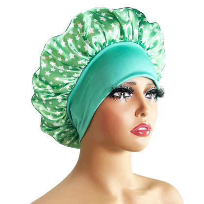 New Satin Bonnet Silk Night Sleeping Cap For Women Curly Braid Hair Multi Style Printing