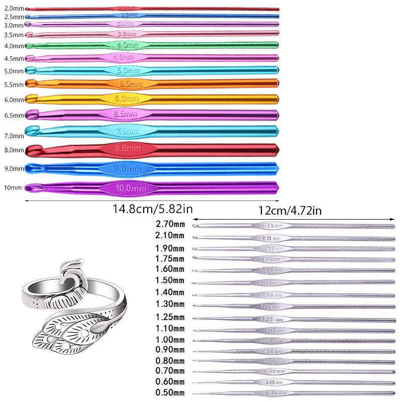 Multiple Sizes Crochet Hooks Set Random Colors Needle Knitting Set Crochet Needles For Knitting Crochet Set of Hooks Knitting