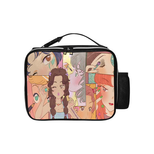 PU Leather Lunch Bag (1723) Kawaii, Anime, Japanese, Girl, Makeup, Beauty, Fun, Sleepover, Feminine, Fun, Cute (Designed by Dunbi)