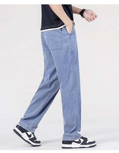 Jeans Men's Thin Straight Loose Men's Wide Leg Casual Long Pants