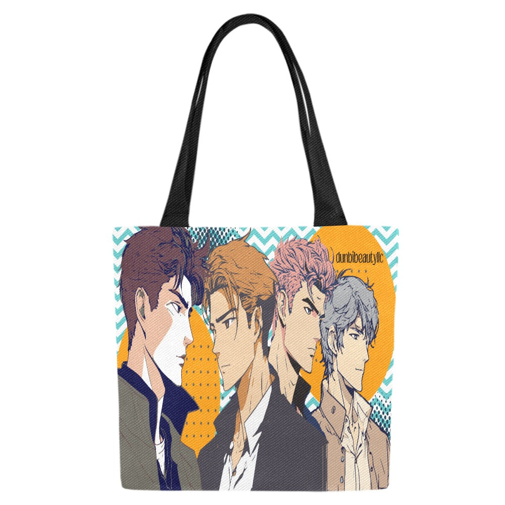 Canvas Tote Bag (Model1657) (Set of 4) Anime, Nostalgia, Guy Crush, Boys, Emotions, Friendship, Handsome (Designed by Dunbi)